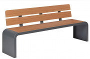 Banc en acier et compact HPL – 3 places - Effet lames - Structure anthracite - L.2000 x P.520 x H.800 mm - Coloris au choix