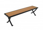 Banquette en acier et compact HPL - 3 places - A Lames - Structure anthracite - L.1800 x P.450 x H.455 mm - Coloris au choix