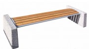 Banquette en bois avec accoudoir béton