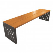 Banquette publique acier et bois