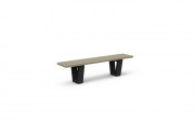 Banquette publique avec assise plastique