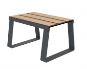 Banquette en acier et bois compact HPL - A lames – 1 place - Structure métal anthracite - L.700 x P.535 x H.410 mm - Coloris assise au choix