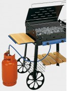 Barbecue à gaz et pierre de lave