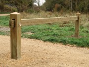 Barrière forestière coulissante en bois 