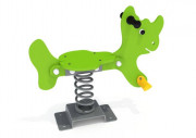 Bascule sur ressort pour aire de jeux extérieur - Forme rhinocéros - Dimensions : 782 x 280 x 670 mm