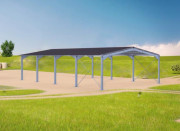 Bâtiment de stockage galvanisé 400m², structure + couverture