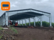 Bâtiment galvanisé implantation zone venteuse (jusqu'à 192km/h) - 428m² - 8,90x48x5m