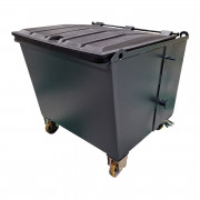 Benne basculante sur roues avec couvercle plastique - Volume 950L