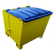 Benne basculante gerbable avec couvercle plastique - Volume de 600 à 1200 L