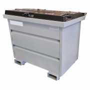 Benne pour chariot à tête rotative 1000 litres avec couvercle (BTR1000C)