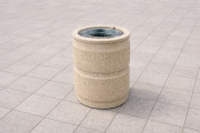 Borne de propreté en béton - Dim. : ? 48 x 70 cm - Avec capot de protection en plastique