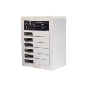 Borne de recharge pour téléphone et ordinateur - 6 casiers - murale ou sur colonne