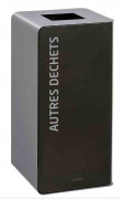 Borne de tri sélectif 75L sans serrure CUBATRI