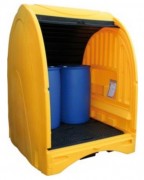 Box de stockage 4 fûts - Abri sécurisé - ouverture 2 côtés
