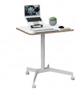 Bureau assis-debout pneumatique - Réglable en hauteur : de 75 à 114 cm - Plateau : 80 x 60 x 2,5 cm