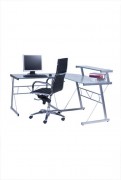Bureau d'angle modulaire avec plateau de verre