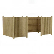 Cache conteneur en bois - Demi-rondins Ø 8 cm - L.1780 x H. de 1200 à 1750 mm - Pin traité classe IV