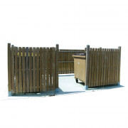 Cache conteneurs en lattes de bois