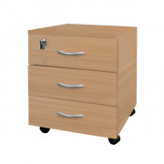 Caisson classeur mobile en bois - 3 tiroirs - L.42 x P.50 x H.53 cm 