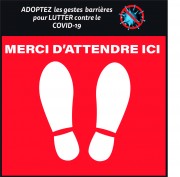 Marquage au sol adhésif pour distanciation covid-19