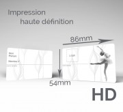 Carte d'adhérent personnalisable en plastique