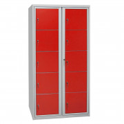 Casier vestaire acier ouverture centralisée - 5 cases - 1 ou 2 colonnes - aération arrière - L. 450 à 900 x P. 500 x H. 1800 mm - Coloris au choix