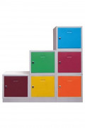 Casier vestiaire individuel en acier - fermeture serrure à clés ou moraillon - Porte étiquette - L.400 x P.450 x H.350 mm - 16 coloris au choix