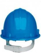 Casque de chantier bleu