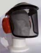 Casque forestier anti bruit avec visière grillagée