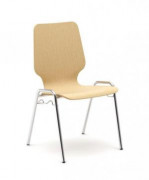 Chaise coque en bois à 4 pieds