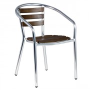 Chaise de terrasse aluminium et bois