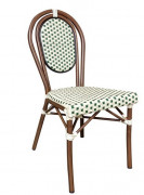 Chaise de terrasse empilable crème et verte