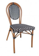 Chaise de terrasse empilable noire et blanche