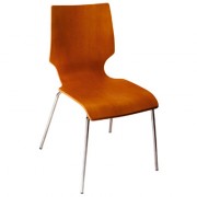 Chaise de restaurant en bois avec piètement acier