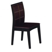 Chaise en bois exotique revêtement simili cuir