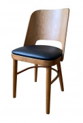Chaise en bois hêtre finition chêne avec assise rembourrée