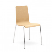 Chaise joly coque bois à 4 pieds ronds