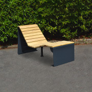 Chaise longue bois acier