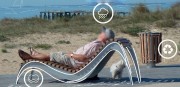 Chaise longue lattée bois composite