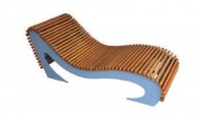 Chaise longue urbaine pieds en tôle