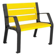 Fauteuil publique en plastique recyclable - longueur : 860 mm - avec ou sans accoudoirs
