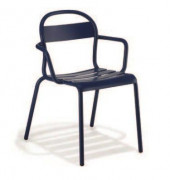 Chaise restaurant aluminium avec accoudoirs