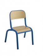 Chaise maternelle en bois VLORE - T1 à T4 - Assise et dossier en hêtre multiplis verni