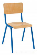Chaise scolaire fixe MAXIM - T6 - assise et dossier en hêtre mutiplis - finition époxy – empilable