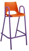 Chaise scolaire haute coque plastique - Hauteur assise 53 cm - Repose-pied