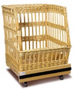 Claie à pain en osier sur roulettes - Dim. L68 x P80 x H82 cm
