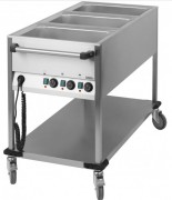 Chariot bain-marie à eau cuve emboutie