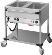 Chariot bain-marie en acier