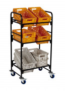 Chariot courrier 6 bacs postaux