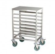 Chariot de cuisine à glissières en inox